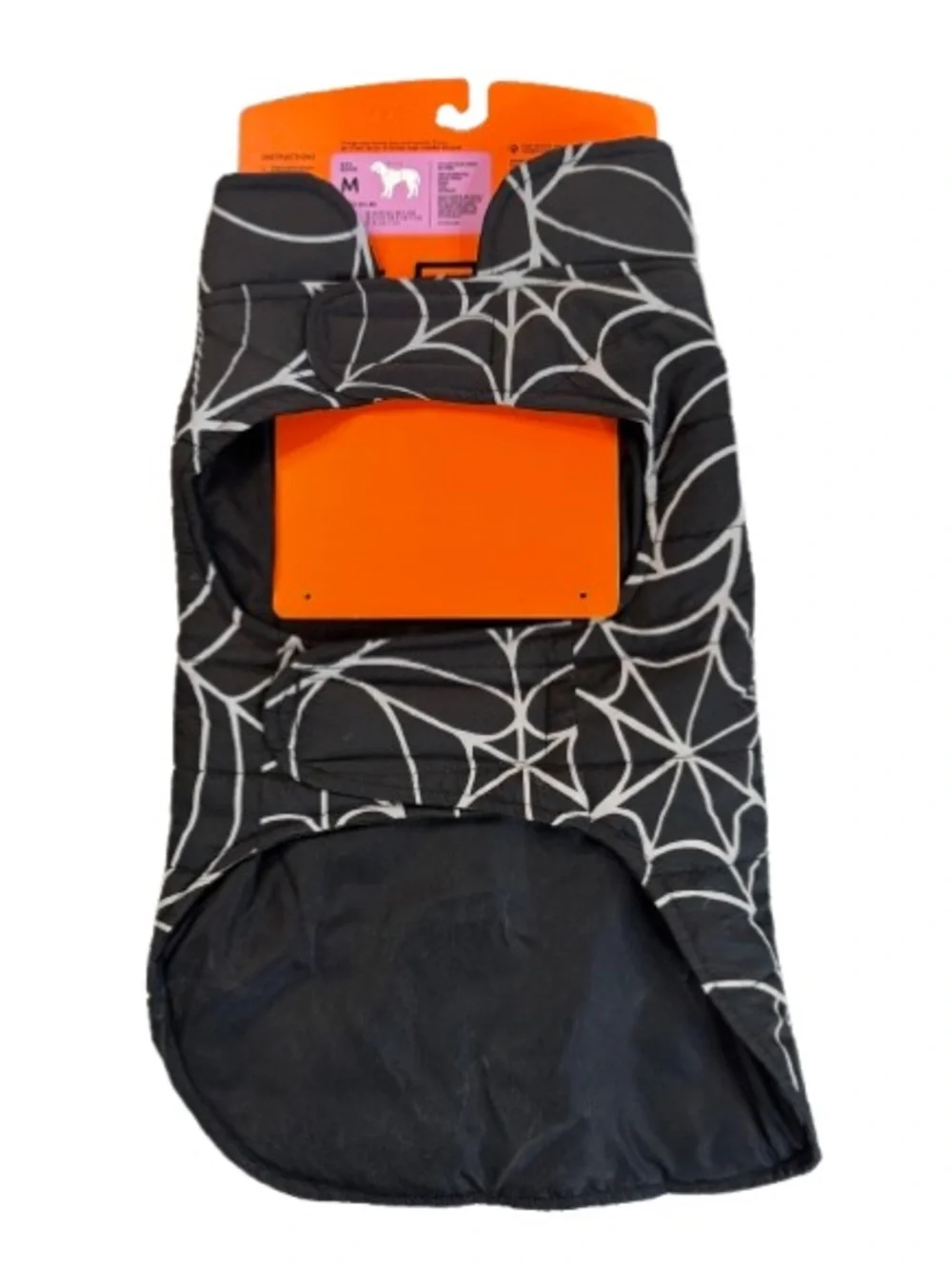 Boots & Barkley Halloween Spiderweb Dog Coat - Black & White